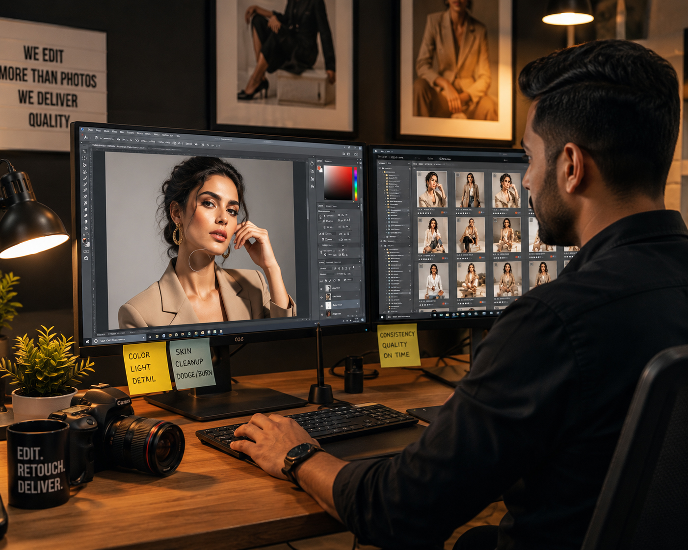 Professional photo editor retouching fashion images - fashion photo editing