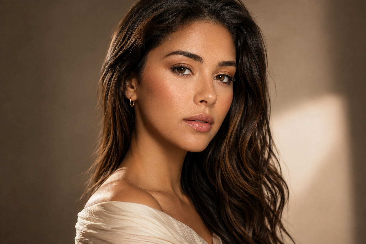 Professionally retouched portrait with natural, realistic skin for beauty photography- Skin Retouching