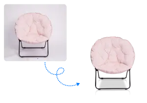 Reflection shadow creation on a pink cushioned folding chair