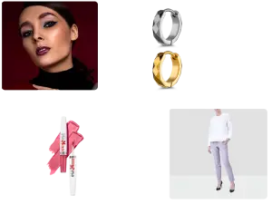 Collage showcasing beauty airbrushing, jewelry retouching, and apparel retouching services