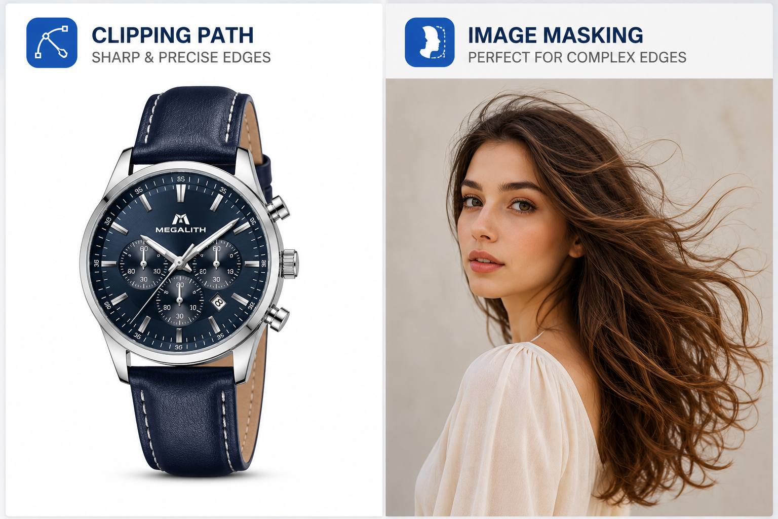 Clipping path versus image masking comparison for product edges - Clipping Path Service