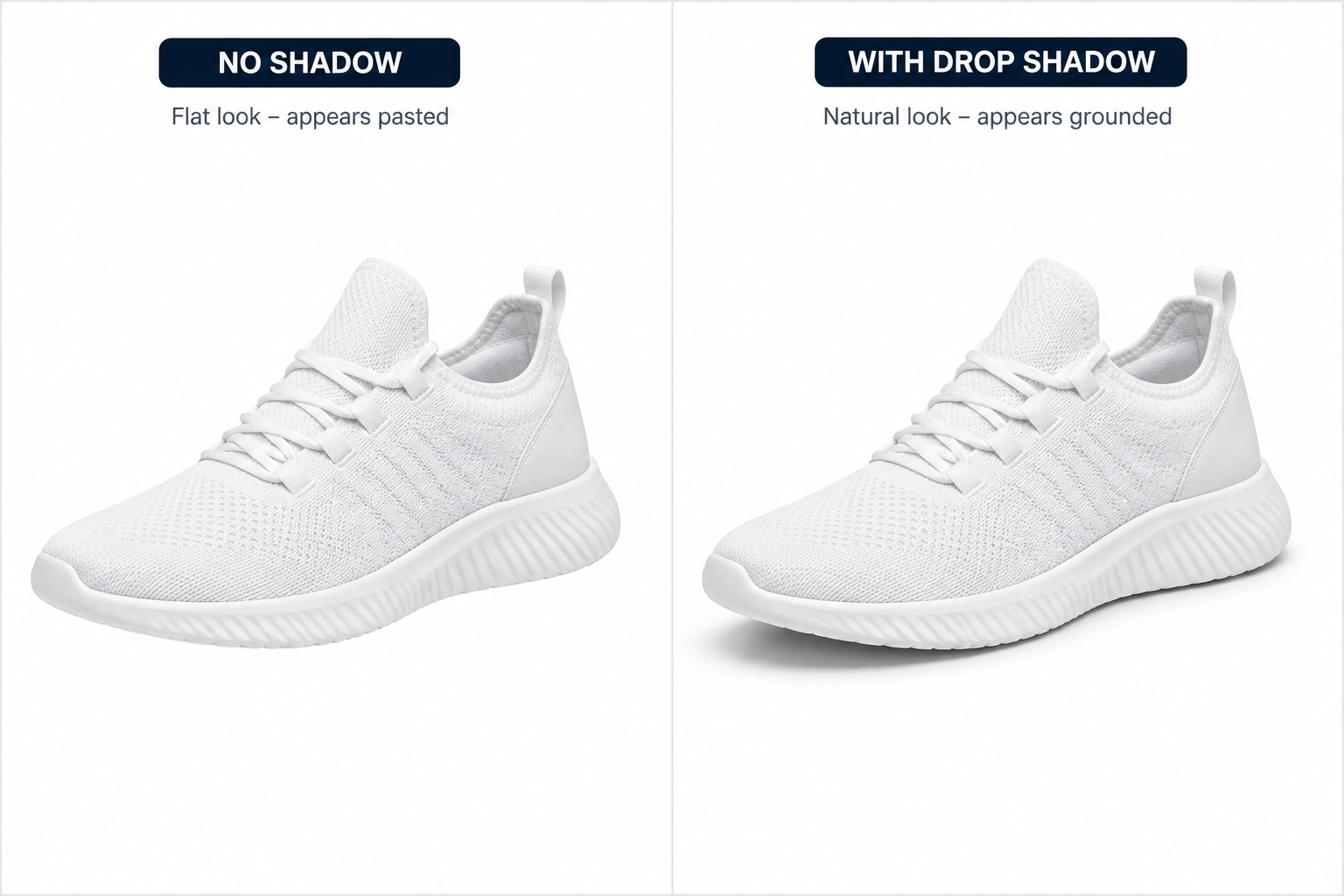 Product image with and without shadow creation after clipping path editing - Clipping Path Service