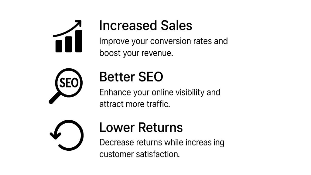 Infographic showing top benefits of ghost mannequin photography for e-commerce growth