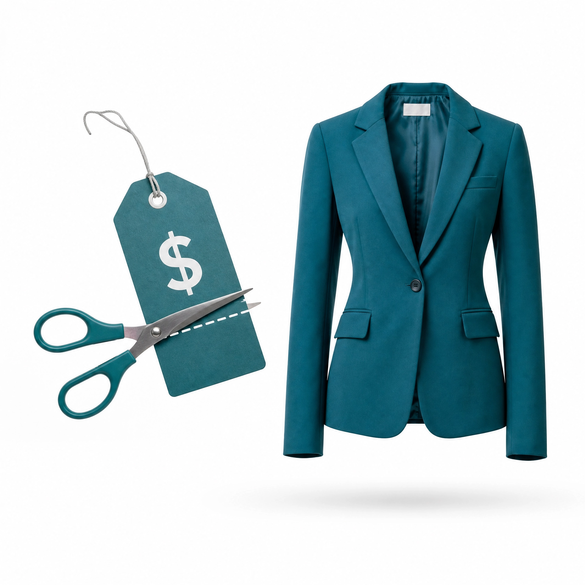 Conceptual image showing cost savings from ghost mannequin photo editing service compared to hiring live models for fashion e-commerce photography