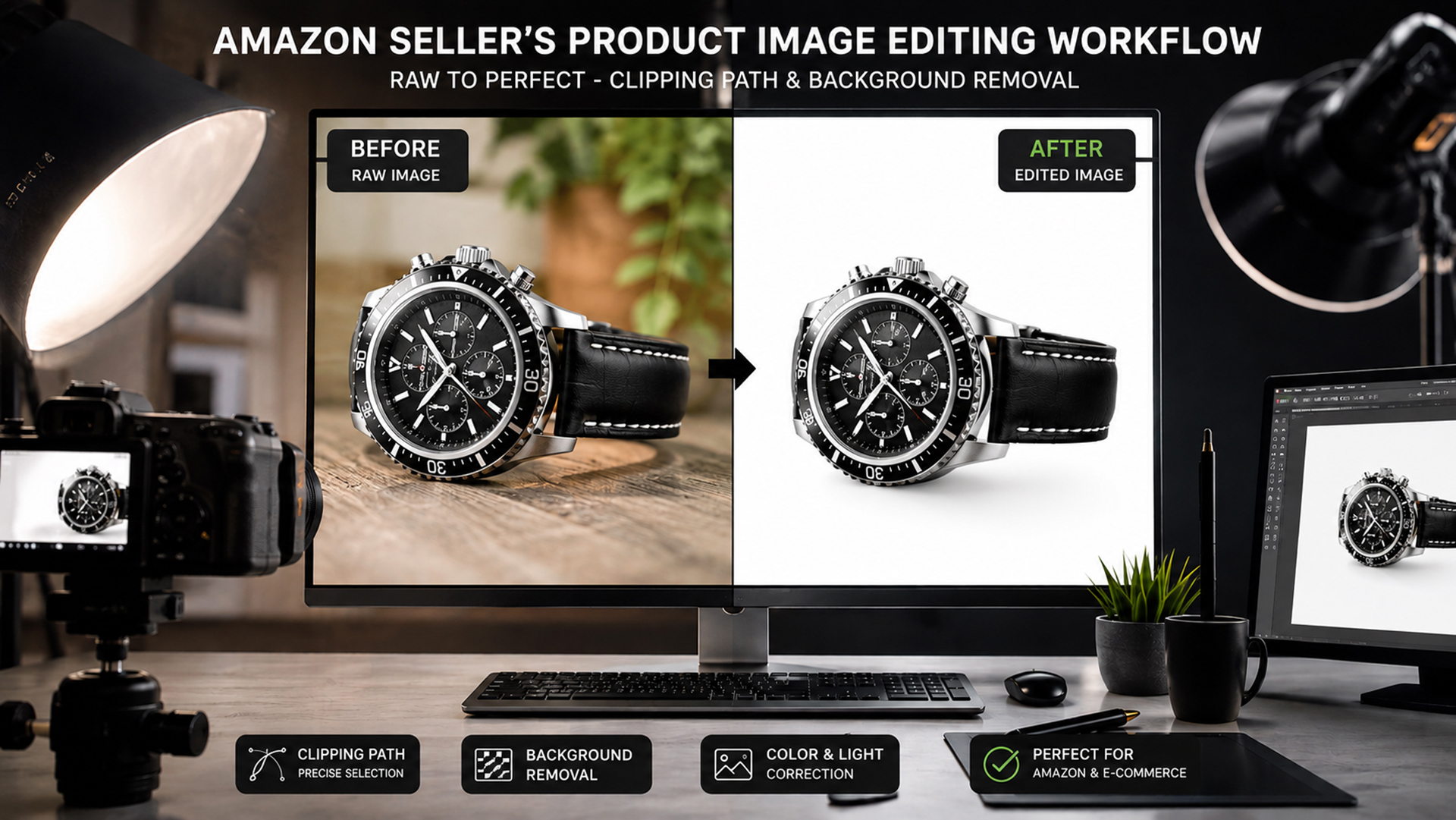 mazon seller product photo clipping path before and after editing - Amazon seller photo clipping path