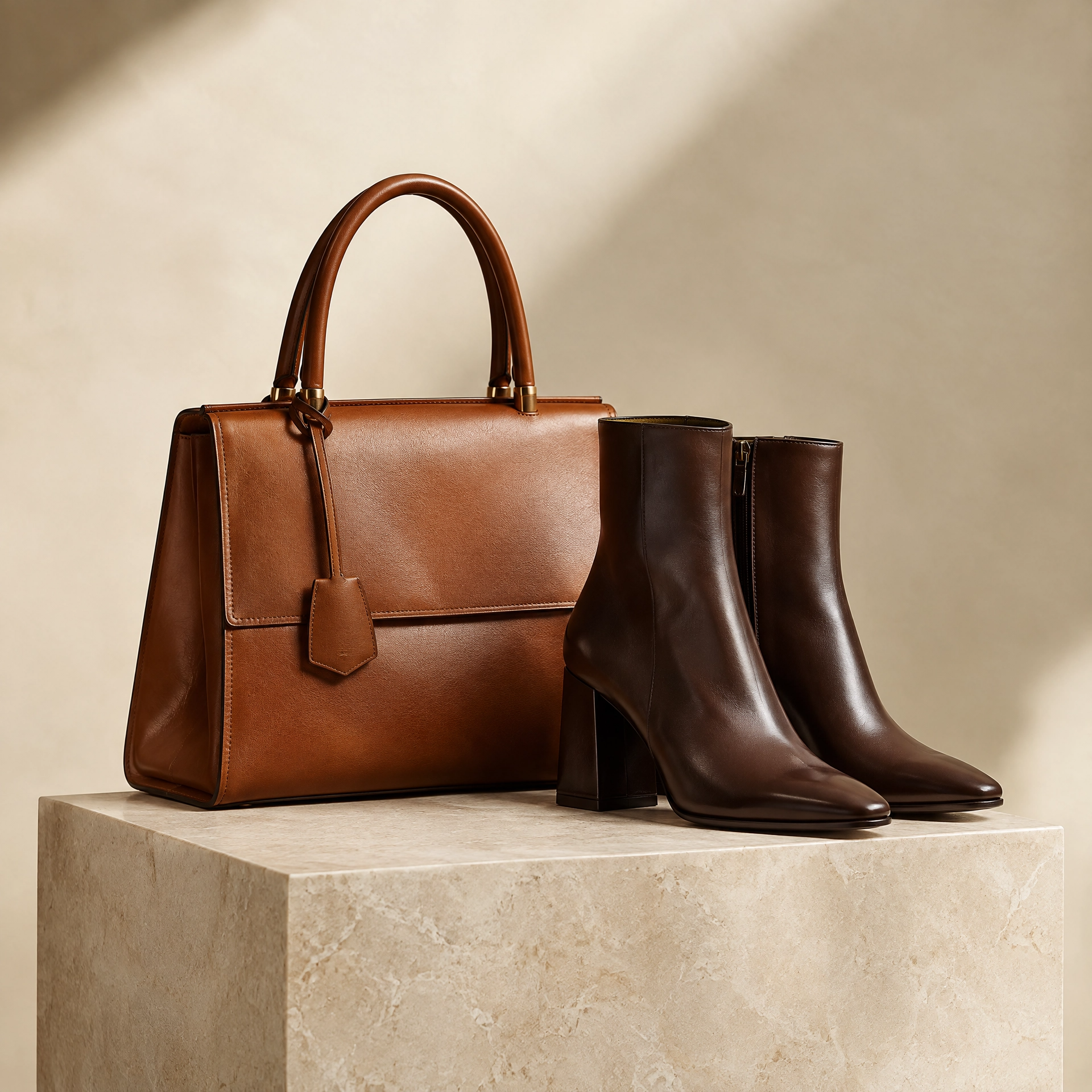 Bag and footwear before clipping path
